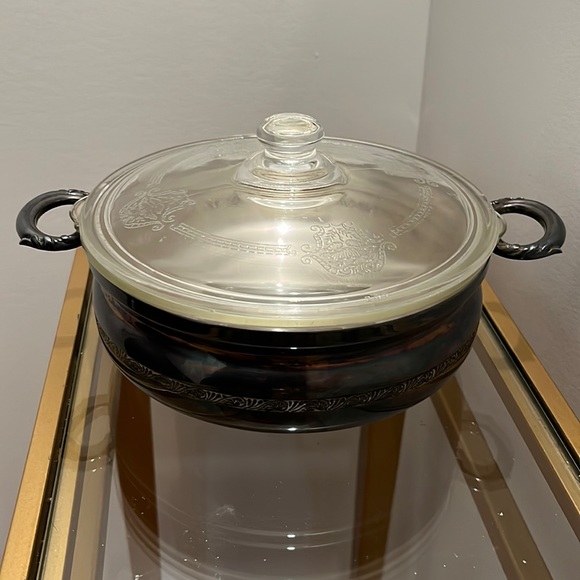 Antique Silver Plate and Glass Casserole Dish with Lid - Picture 1 of 8